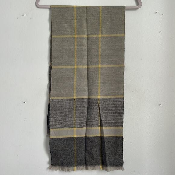 Vintage 100% Zephyr Wool plaid fringe hem winter warm scarf - Picture 5 of 5